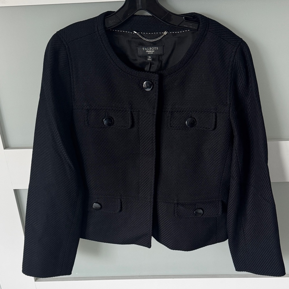 Talbots Black Textured Blazer